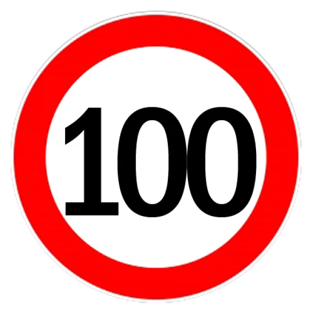 Speed limitation sticker 100km/h - Ø13cm