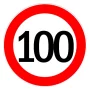 Speed limitation sticker 100km/h - Ø18cm
