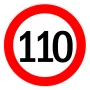 Speed limitation sticker 110km/h - Ø13cm