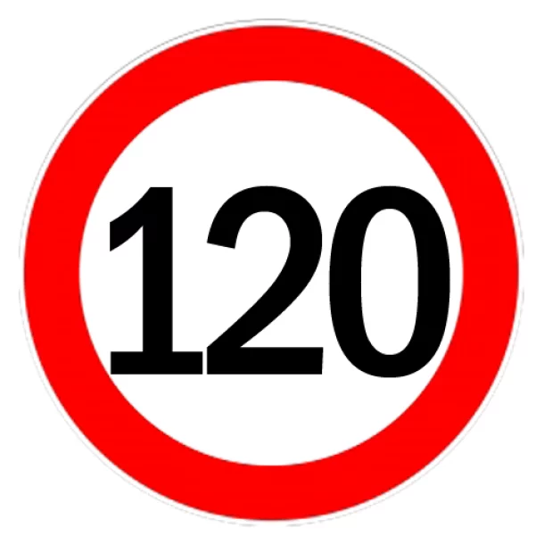 Speed limitation sticker 120km/h - Ø13cm