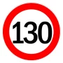 Speed limitation sticker 130km/h - Ø13cm