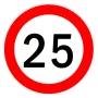 Speed limitation sticker 25km/h - Ø13cm