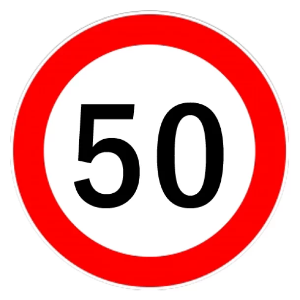 Speed limitation sticker 50km/h - Ø13cm