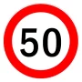 Speed limitation sticker 50km/h - Ø18cm