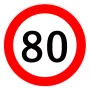 Speed limitation sticker 80km/h - Ø13cm