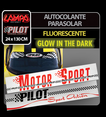 Sun visor sticker Motor Sport 130x24cm -  Fluorescent thumb