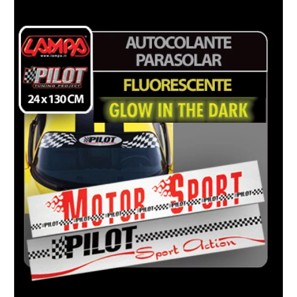 Autocolant parasolar Motor Sport 130x24cm - Fluorescent