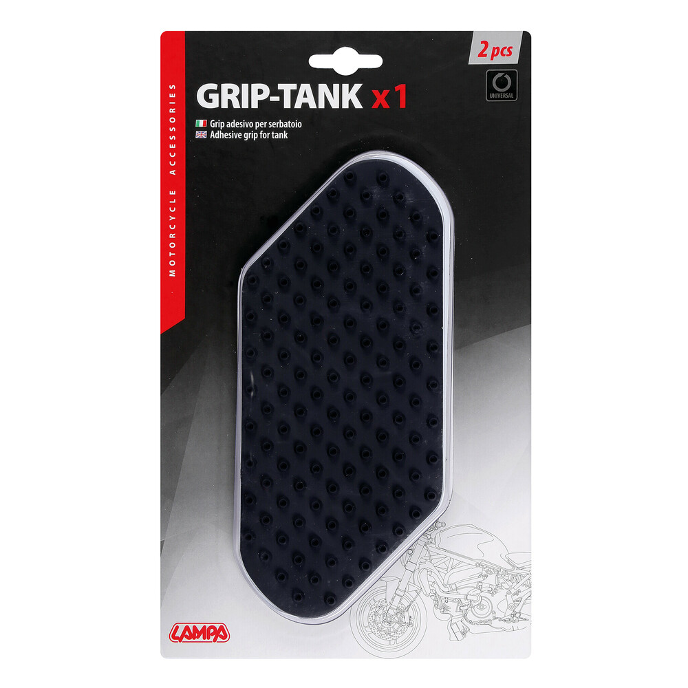 Grip-Tank X1, adhesive tank pads - Black thumb