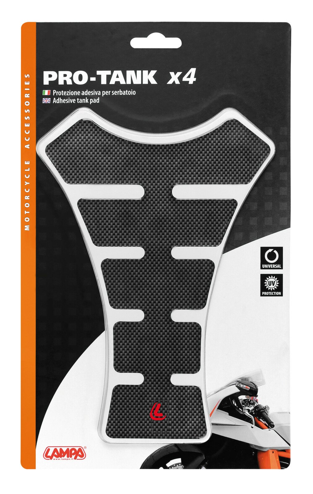 Autocolant protectie rezervor motocicleta Pro-Tank X4 - Carbon thumb