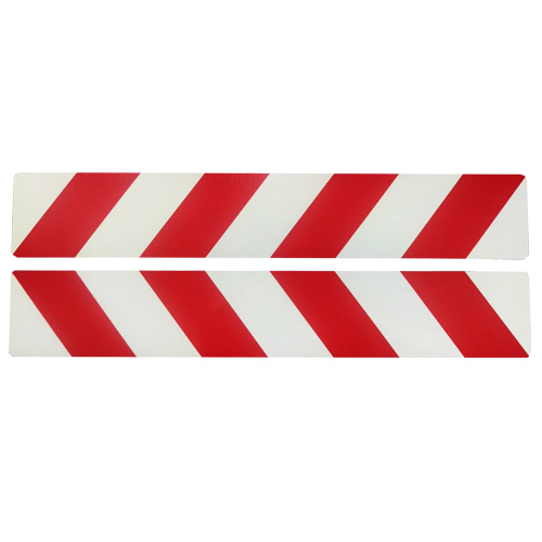 Sticker Reflective stripes 2pcs - Red/White - 5x30cm thumb