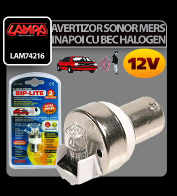 Avertizor sonor mers inapoi cu bec halogen 12V thumb