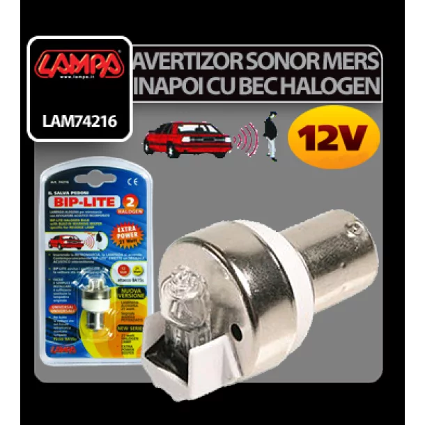 Avertizor sonor mers inapoi cu bec halogen 12V