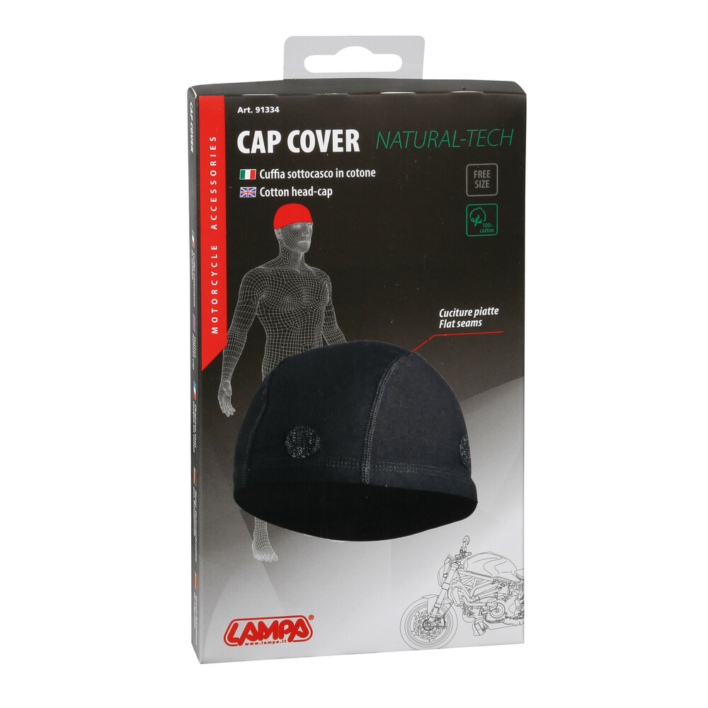 Cotton head-cap for helmet use - Black thumb