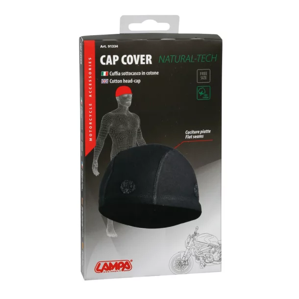 Cotton head-cap for helmet use - Black - Resealed