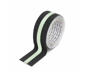 Adhesive tape - non-slip - 5 m x 50 mm -phosphorescent / black