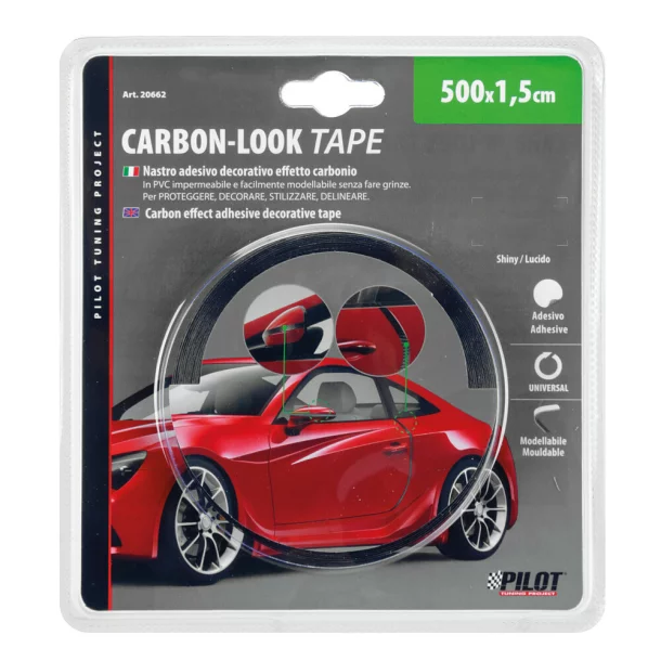 Carbon-Look Tape, carbon effect adhesive decorative tape - 500x1,5 cm