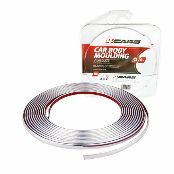 4Cars adhesive chromed profile - 8 m - 9 mm