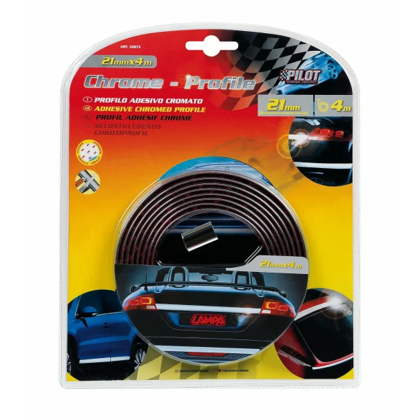 Banda ornament crom adeziva - 4m x 21mm-Resigilat,