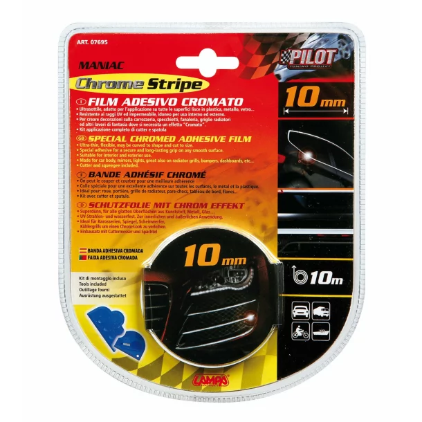 Maniac-Chrome Stripe - 10 m x 10 mm