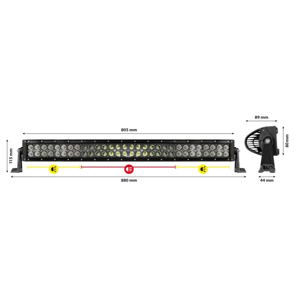 Bara curbata 60LED 10-30V 180W 12000lm - 80cm