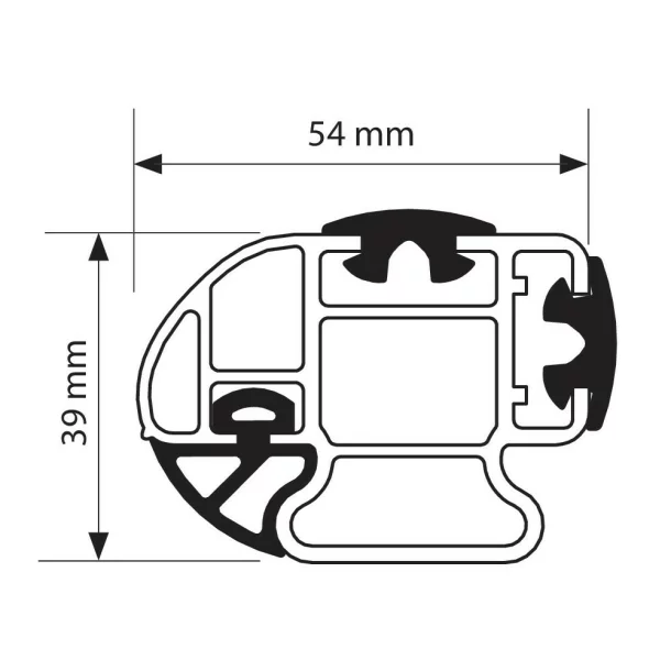 Kargo-Plus, bara portbagaj din aluminiu - 135 cm