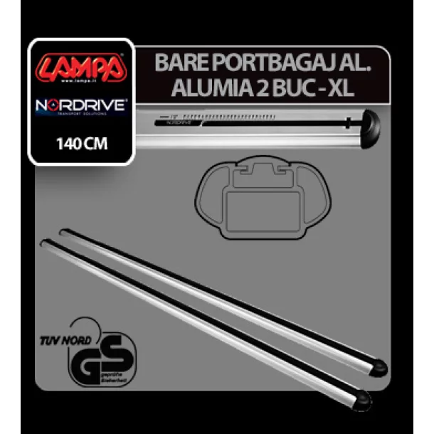 Alumia aluminium csomagtartórúd szett, 2 db - XL - 140 cm