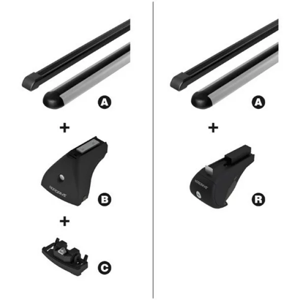 Quadra acél tetőcsomagtartórúd szett, 2 db - S - 108 cm