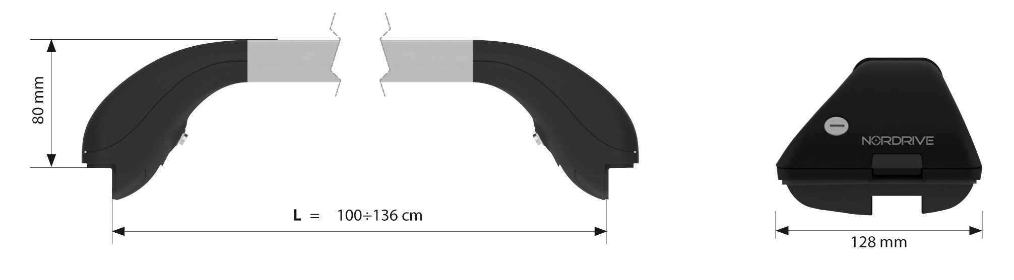 Snap-alu, pair of telescopic aluminium roof bars - L - 100÷136 cm thumb