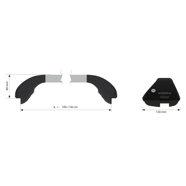 Bare portbagaj telescopice alumin Snap Alu 2buc - L - 100÷136cm