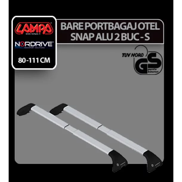 Snap-alu, pair of telescopic aluminium roof bars - S - 80÷111 cm