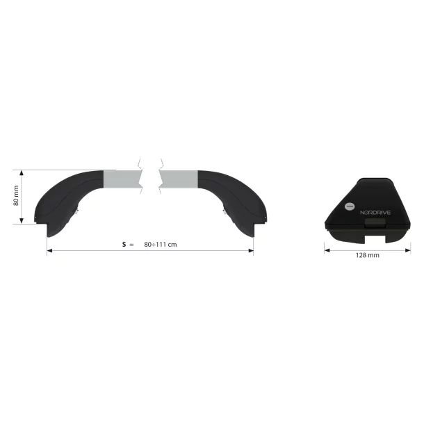 Bare portbagaj telescopice alumin Snap Alu 2buc - S - 80÷111cm