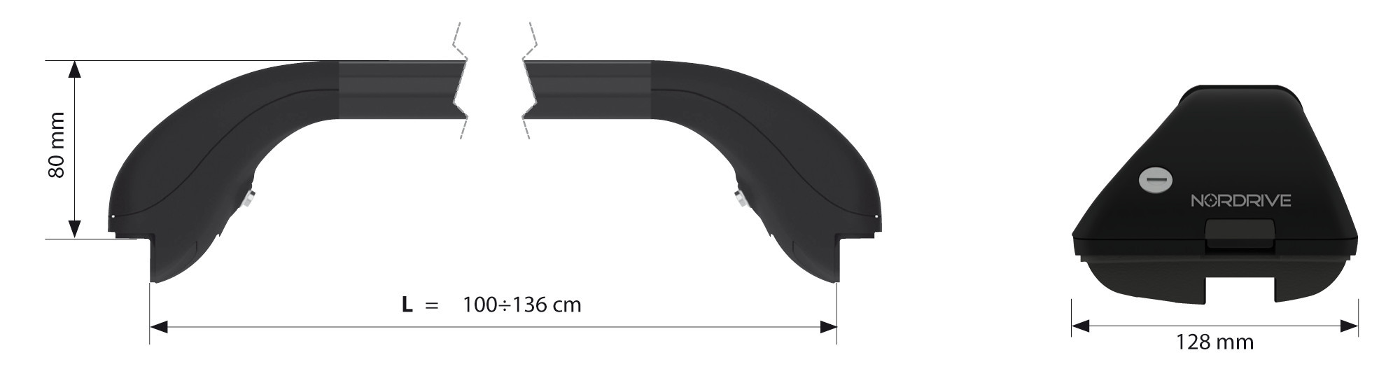 Snap-Steel, pair of telescopic steel roof bars - L - 100÷136 cm thumb