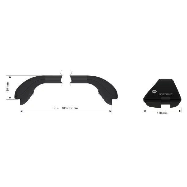 Snap Stee  acél teleszkópos rúd szett, 2 db - L - 100-136 cm