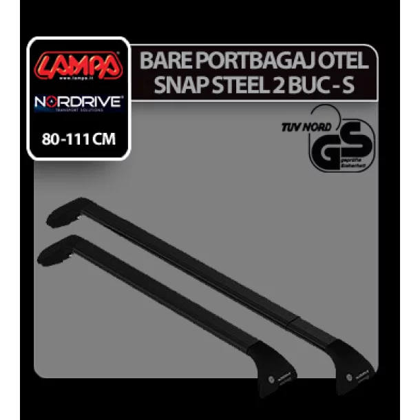 Snap-Steel, pair of telescopic steel roof bars - S - 80-111 cm