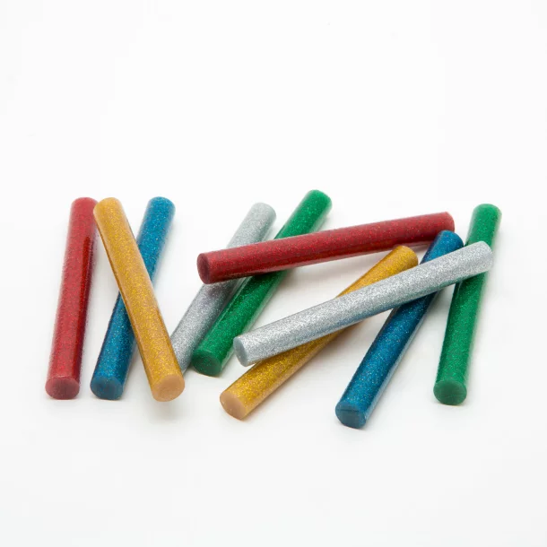 Hot glue stick - 11 mm - colorful, glittering