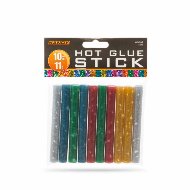Hot glue stick - 11 mm - colorful, glittering