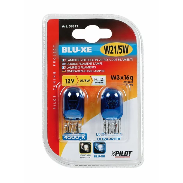 12V Blu-Xe Wedge base lamp 2 filaments - W21/5W - 21/5W - W3x16q