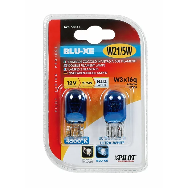 12V-os 21/5W-os üvegfejes Blu-Xe ízzó W3x16q - 2db