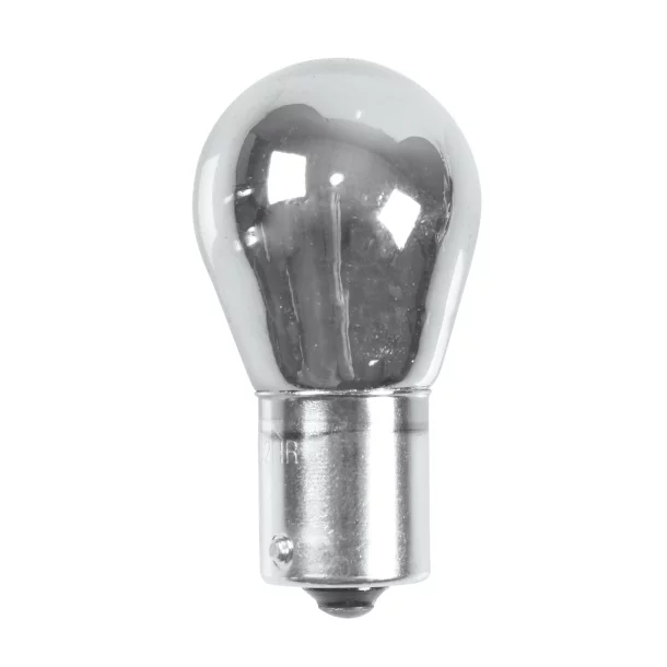 Spare bulb 12V 21W BA15s sim single filament lamp 2pcs - Chrome/White