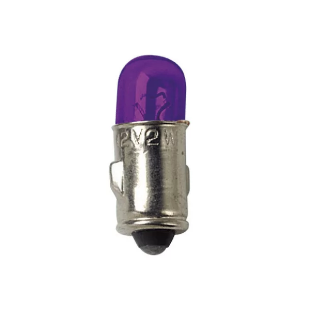 Bec clasic 2W 12V iluminat bord soclu metal BA7s 2buc - Violet