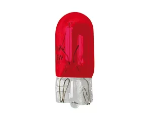 12V Wedge base lamp - (W5W) - 5W - W2,1x9,5d - 2 pcs - D/Blister - Red