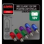 Bec clasic 5W 12V pozitie cap sticla W2,1x9,5d 2buc - Rosu