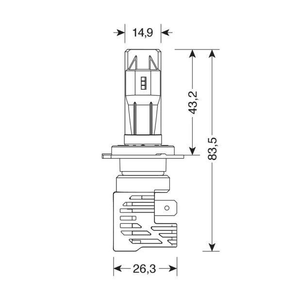 Bec Halo Led Serie 8 Halo Killer H7 25W PX26d 9/32V 2buc