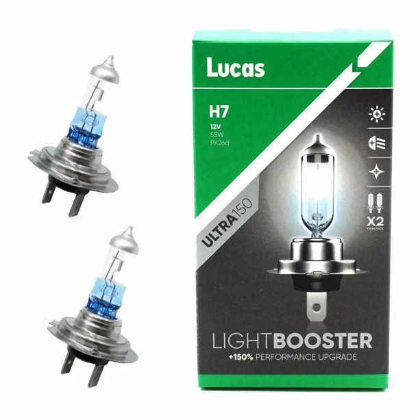 12V - H4 - 60/55W +150% LightBooster P43t 2pcs Lucas