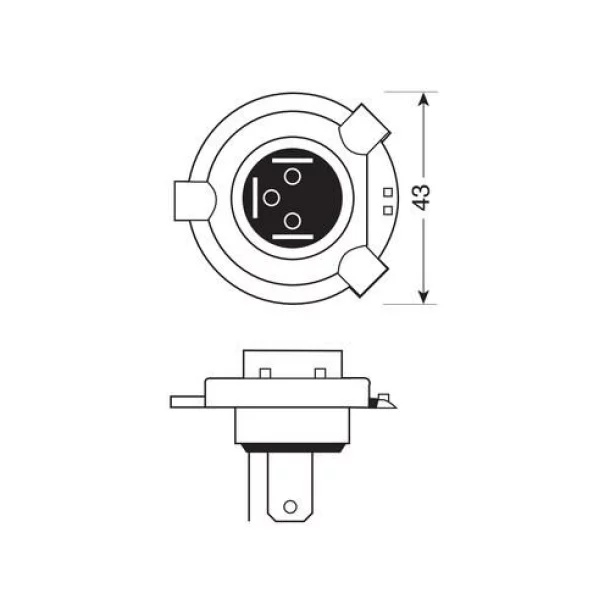 Bec halogen 12V - H4 - 60/55W - P43t 1buc Trifa