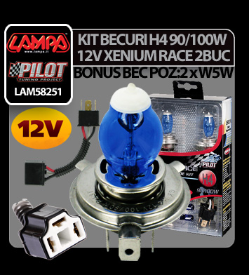 12V - H4 - 90/100W Xenium Race P43t 2pcs + Bonus pack thumb