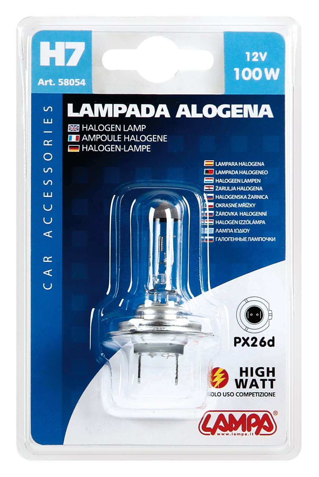 12V - H7 - 100W - PX26d 1pcs Lampa  - Resealed thumb