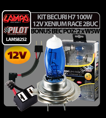 Bec halogen 12V - H7 - 100W Xenium Race PX26d 2buc + Pachet bonus thumb