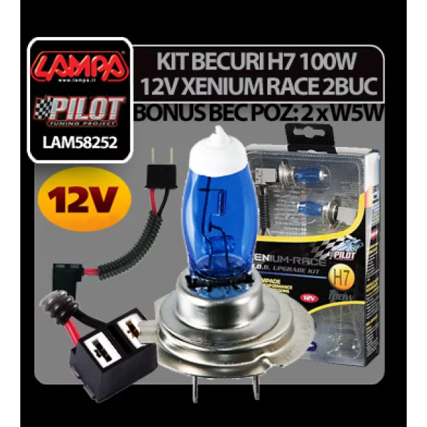 12V - H7 - 100W Xenium Race PX26d 2pcs + Bonus pack