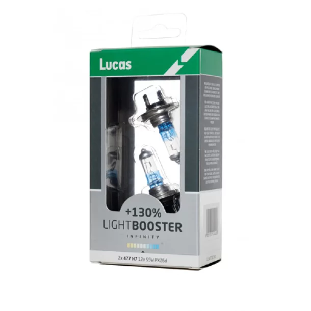 12V - H7 - 55W +130% LightBooster PX26d 2pcs Lucas